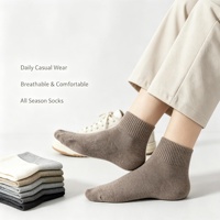 Chaussettes d'été personnalisées pour hommes en gros, prêtes à l'emploi, anti-boulochage, respirantes, support OEM ODM, logo personnalisé sur le bord et le bas