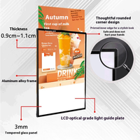 Vente directe usine – Boîte lumineuse LED rechargeable en aluminium ultra-mince avec éclairage extractible, panneau d'affichage lumineux haute luminosité
