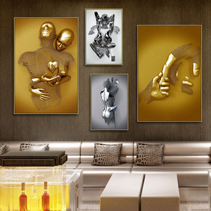 Modern Love Abstract Statue Poster Print Wall Picture Nordic Metal Figure Sculpture Painting <strong>Living</strong> <strong>Room</strong> Wall Arts <strong>Canvas</strong> - Product Image 3