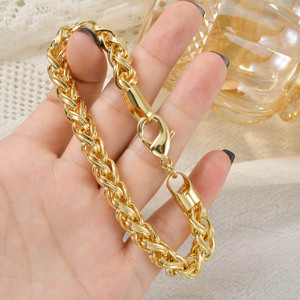 Unisex Geometric Trendy 18K Gold Plated Braided <b>Rope</b> Stackable <b>Bracelet</b> for Anniversary Occasion-Wholesale Luxury Jewelry - Product Image 3