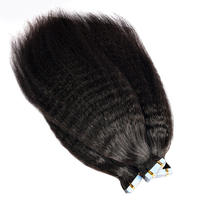 Extensiones de Cabello Humano 100% Virgen Remy con Cinta Adhesiva Invisible, Cabello Lacio Rizado, 100g, Venta al por Mayor, para Mujeres Negras, YEUNG BEAUTY