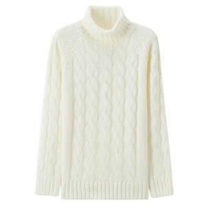 Suéter Unisex de Punto Grueso de Invierno, Cuello Alto, Tejido Largo, Talla Grande, Bordado - Product Image 2