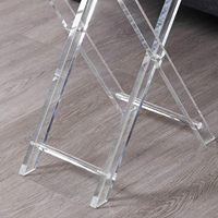 Moderne X Jambe Décor Pliable Lucite Acrylique Portable Personnalisé Table Présentoir Plateau Tables Salon Présentoir En Gros