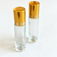 Flacon de parfum vide de luxe en verre avec bille métallique, flacon roll-on rechargeable