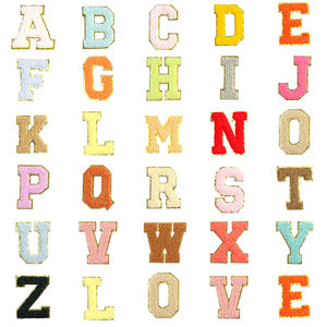 Parches de Letras del Alfabeto Multicolores de Alta Calidad Sin Pedido Mínimo, Parches de Chenilla Brillantes y Peludos - Product Image 4