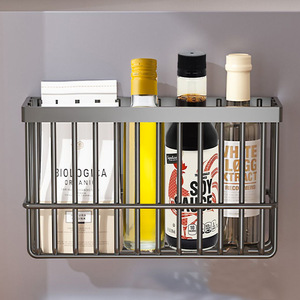 <b>Fridge</b> Organizer Magnetic Storage Rack Rectangle 1 Layer Hanging Multi-functional No Drill Installation-Free - Product Image 1