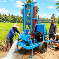 Foreuse hydraulique portative sur roues de 120 mètres pour puits d'eau, idéale pour les projets d'approvisionnement en eau des terres agricoles