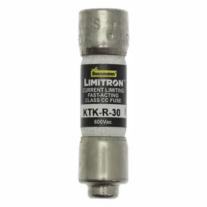 600V 30A KTK-R-30 Bussmann Fuses RoHS Compliant CE Marked Fast Acting Class CC Fuses