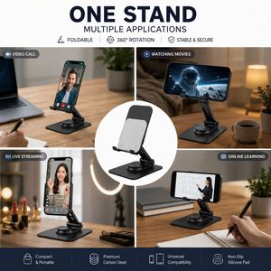 360 °   Support de téléphone rotatif en acier au carbone, pliable, portable, support de bureau réglable, support universel pour smartphone - Product Image 2