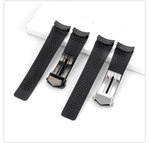 Correa de Reloj Deportiva de Silicona Suave Lionorm, Negra, Transpirable, de 22mm 24mm para Reloj TagHeuer Carrera con Hebilla Plegable - Product Image 3