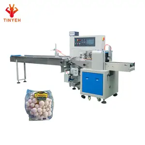 Horizontal Servo Motor Fresh Fruit Vegetable Potato Pepper Fungus Pillow Bag Packing Machine For Mushroom Garlic