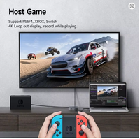 Carte de capture vidéo 4K compatible HDMI Hagibis avec sortie en boucle pour l'enregistrement de jeux et le streaming en direct 1080P Grabber MS2131 pour PS4/5 Switch