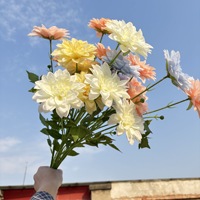 Bunga Dahlia Buatan Grosir, Dahlia Sutra Batang Panjang untuk Dekorasi Vas Rumah, Pesta Pernikahan, dan Centerpiece Meja