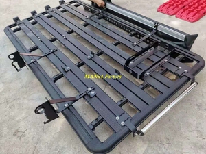 แร็คหลังคาอะลูมิเนียมอัลลอยด์แบบแบนสำหรับ Patrol Y61 Y60 Lc76 Lc80 LC90 พร้อมขายึดรางน้ำฝน แร็คหลังคา 4x4 - Product Image 4