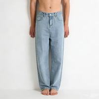 Jeans baggy décontractés pour hommes, coupe droite, effet usé, style streetwear, ODM.