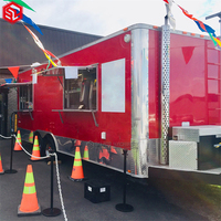 Camion de cuisine mobile Nouveau chariot de rue avec support à hot-dog Remorque pour barbecue et camion de crème glacée Grande remorque de concession