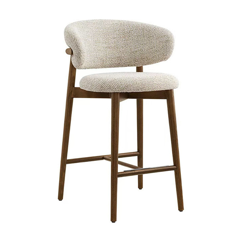 Modern Upholstered Bar Stool – Fabric High Chair with Backrest for Home, Tavern, Café & Restaurant