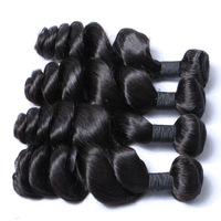 Lot de 3 Bundles de Cheveux Humains Brésiliens Vierges Non Traités 100% Naturels, Ondulés, 8A, 8-30 Pouces, pour Tissage et Extensions