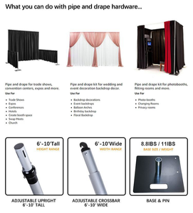 Thẳng đứng Xà Ngang căn cứ đường ống và treo lên hệ thống an toàn giữ bất kỳ cố định chiều cao thẳng đứng cực cho phông nền sự kiện ảnh gian hàng - Product Image 6