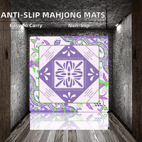 Tapis de sol pliables de luxe antidérapants pour Mahjong, motifs carrés violets, en caoutchouc naturel, pour le divertissement Mahjong (vente en gros)