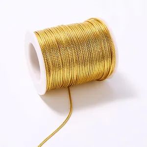 0.8mm 1.0mm Gold silver Cord Thread Chinese Knot Macrame Cord Bracelet Braided String DIY Tassels Beading Shamballa Thread