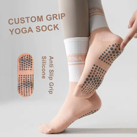 Conception personnalisée Crew Yoga Chaussette Femmes Custom Grip Pilates Chaussettes Anti Dérapant Yoga Chaussette Logo Personnalisé