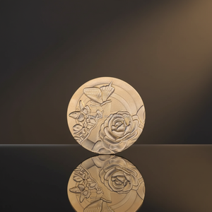 Molde de Pressão Cosmético de Cobre com Design Floral Personalizável para Pó de Sombra com Relevo - Product Image 1