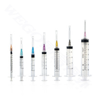 Fournisseurs de consommables médicaux 1ml 3ml 5ml 10ml 20ml 50ml Seringues Luer Slip en plastique jetables avec aiguille