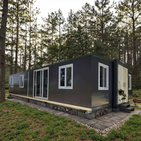 Maison préfabriquée modulaire en acier portable de style resort moderne, étanche, de 20 pieds, 30 pieds, 40 pieds, appartement extensible robuste