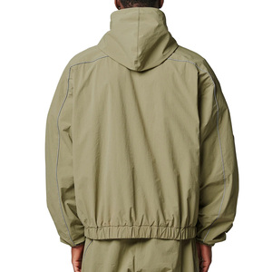 Veste coupe-vent unisexe Healy à séchage rapide avec bande réfléchissante unique, fermeture éclair, style rétro léger, survêtement de sport - Product Image 3