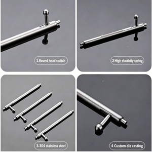 Barre à ressort à dégagement rapide en acier 304 de 1,5 mm, tête <span class=keywords><strong>ronde</strong></span> allongée de 5,5 mm, différentes tailles, 22,6 mm pour <span class=keywords><strong>Fitbit</strong></span> Versa 2 - Product Image 4