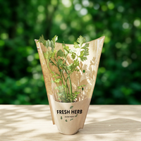 Manchon transparent en papier kraft BOPP pour couvrir les pots, idéal pour emballer les fleurs et légumes frais - Recyclable, personnalisable, impression typographique