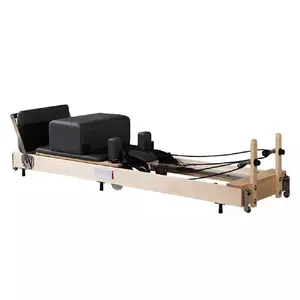 전문 요가 휘트니스 우드 필라테스 기계 침대 의자 장비 가정 운동을위한 신체 필라테스 리포머