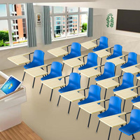 Chaises de formation en classe durables Chaise d'étudiant avec bloc-notes Mobilier scolaire en bois et métal