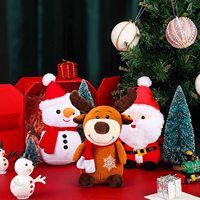 Décoration de Noël en forme de cerf, bonhomme de neige et Père Noël de 25 cm, super douce, avec doublure en maille pelucheuse, jouet anti-stress pour enfants