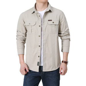 Nouvelle <span class=keywords><strong>chemise</strong></span> à manches longues pour hommes lâche <span class=keywords><strong>grande</strong></span> <span class=keywords><strong>taille</strong></span> <span class=keywords><strong>chemise</strong></span> de travail décontractée t-shirts pour hommes avec poche - Product Image 4