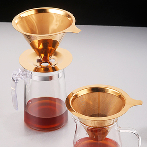 Bộ lọc cà phê đổ qua cà phê nhỏ giọt chậm không cần giấy tờ cà phê Phễu Barista công cụ hình nón nhỏ giọt lọc màn hình thép không gỉ - Product Image 5