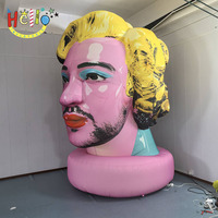 Estatua Inflable Gigante de Cabeza Humana, Decoración Pop Art Retro Glamour para Ferias Comerciales, Exposiciones, Inauguraciones y Festivales
