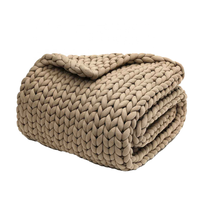 Couverture en tricot de luxe super épaisse, chaude et confortable, couverture en tricot épais en coton pour l'hiver