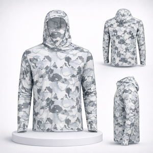Sudadera con Capucha de Pesca para Hombre, Diseño Personalizado de Camuflaje, UPF 50+, Manga Larga, Transpirable, de Secado Rápido, Protección Solar - Product Image 3