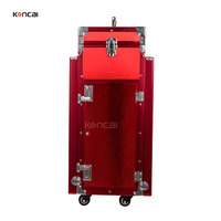 Trousse de Maquillage et Manucure Professionnelle Pliable à Roulettes avec Double Plateau pour Techniciens de Salon et Artistes