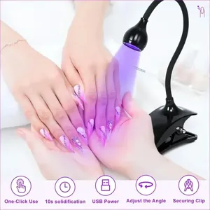 Nail Lights Dryer Ultraviolet UV <b>Lamp</b> Mini Flexible <b>Clip</b>-On Desk USB Gel Curing Manicure Pedicure Tools - Product Image 3