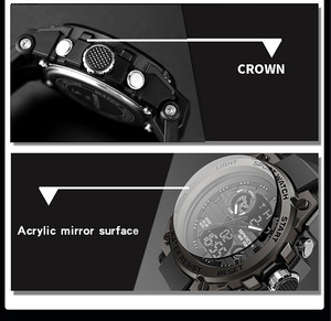 Orologio Digitale Sportivo Personalizzato con Logo, Resistente agli Urti, Doppio Fuso Orario, Cassa in Lega, Cinturino in Resina, Cronografo Luminoso con Retroilluminazione per Uomo - Product Image 3