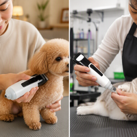 Tondeuse à poils et lime à ongles 2-en-1 pour animaux de compagnie, outil électrique avec lumière sans ombre, faible bruit, chargement Type-C, matériau ABS pour chats et chiens