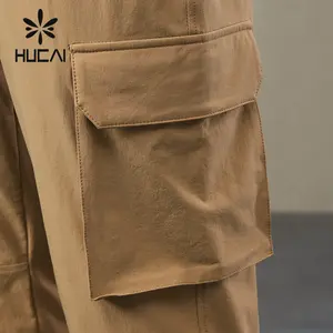 HUCAI individualisierte herren premium-nylon spandex verstellbare schnalle feuchtabsorption schnelles trocknen cargo sport outdoor kletterhosen