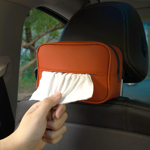 Suporte de Lenços para Carro em Couro Antiderrapante, Caixa de Guardanapos para Veículos, Organizador Durável para Interior de Automóveis - Product Image 2