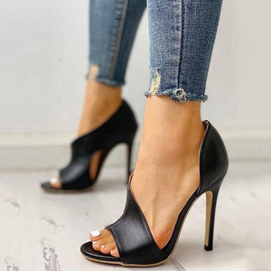 Scarpe estive con tacco alto a punta aperta da donna - Product Image 1