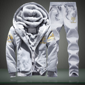 Nouveaux Survêtements Thermiques Tissés pour Hommes d'Hiver, Ensembles Deux Pièces Décontractés et Chauds - Product Image 6