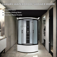 Cabine de douche multifonctionnelle de luxe, étanche, avec porte coulissante en verre trempé brossé, en alliage d'aluminium, design moderne, pour hôtel
