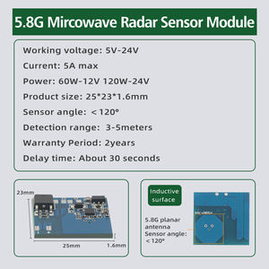 Greeson โมดูลเซ็นเซอร์เรดาร์5.8G 12V 24V การตรวจจับอัจฉริยะด้วยไมโครเวฟการเคลื่อนไหวของร่างกายมนุษย์ - Product Image 3